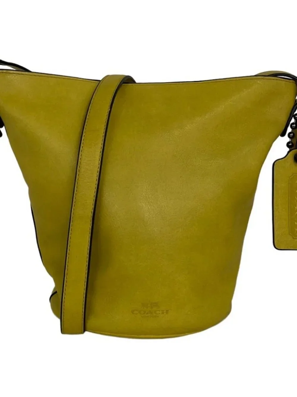 COACH Bleecker Leather Mini Duffle 32281 Dark yellow Leather Shoulder Bag